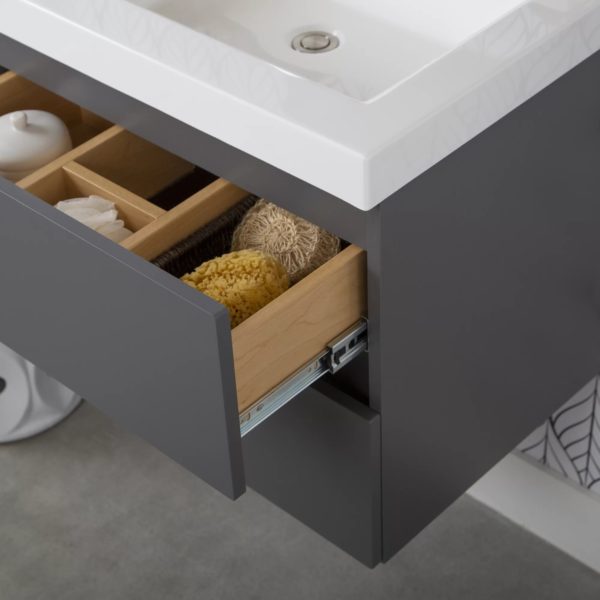 Single wall mounted bathroom vanity set