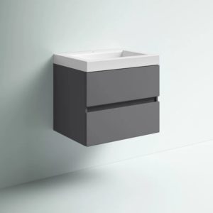 Single wall mounted bathroom vanity set
