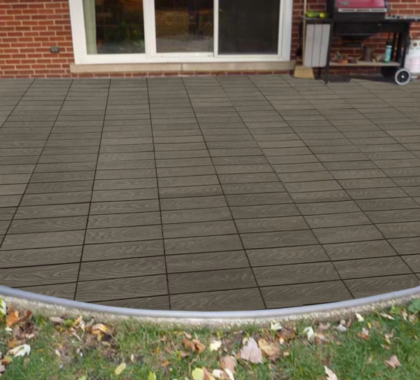 12" x 12" Composite Interlocking Deck Tile In Concrete Gray